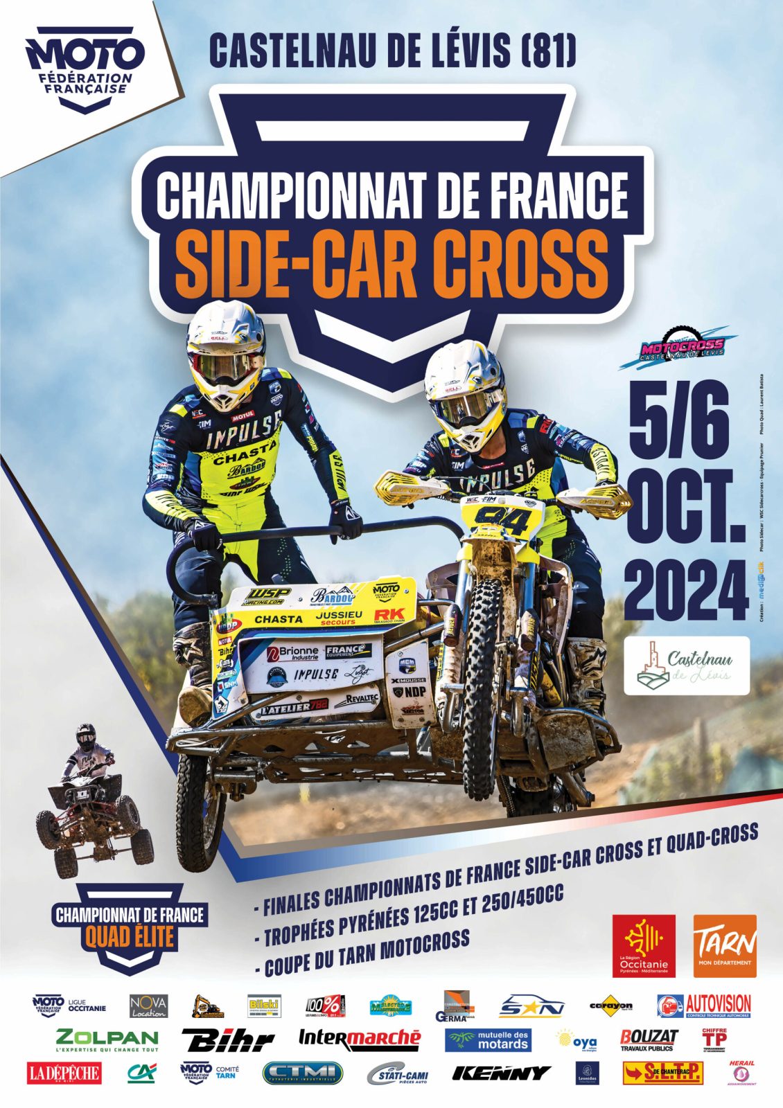 Championnat de France sidecar-cross Du 5 au 6 oct 2024