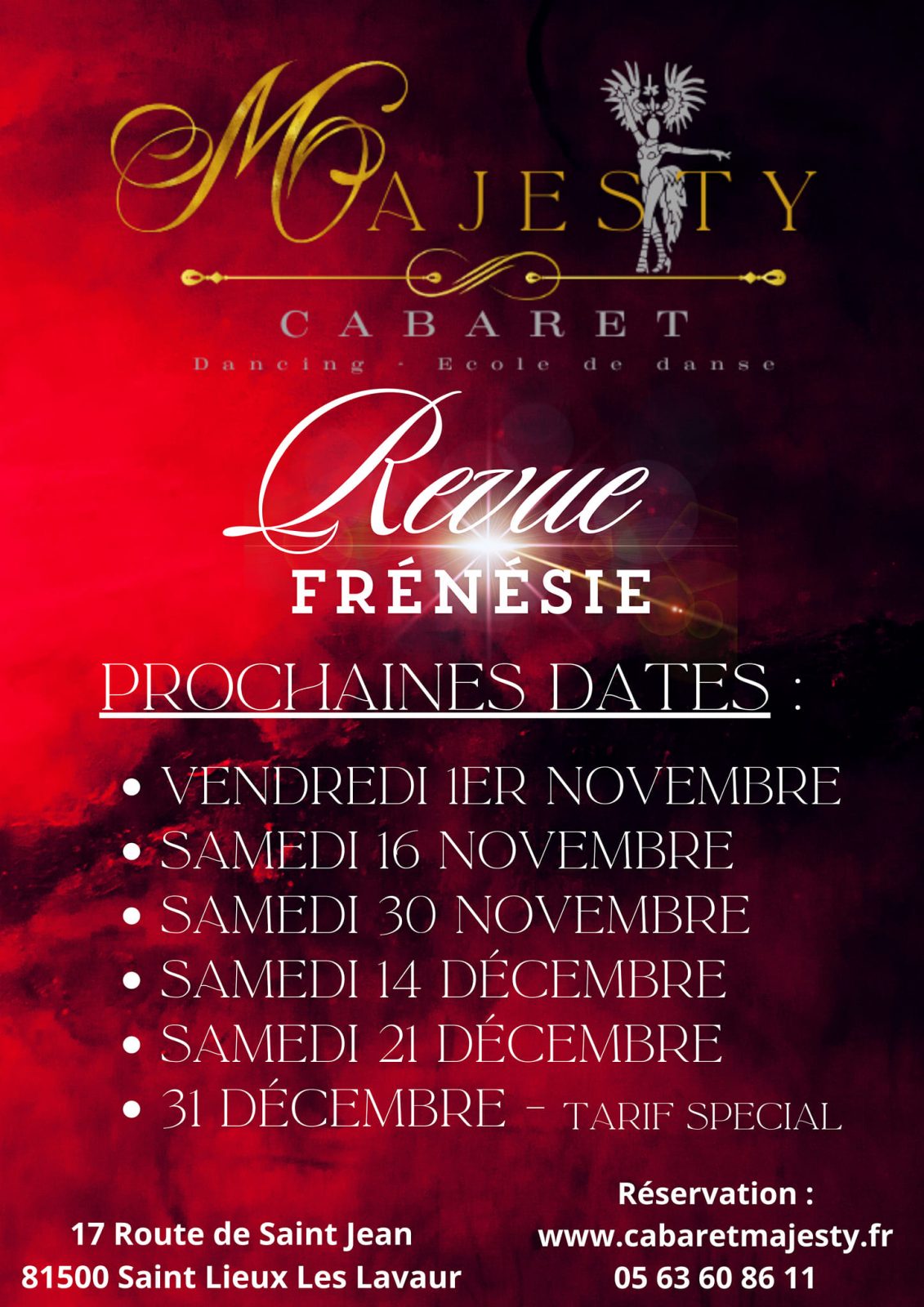 La revue Frénésie du cabaret Majesty Du 16 nov au 21 déc 2024