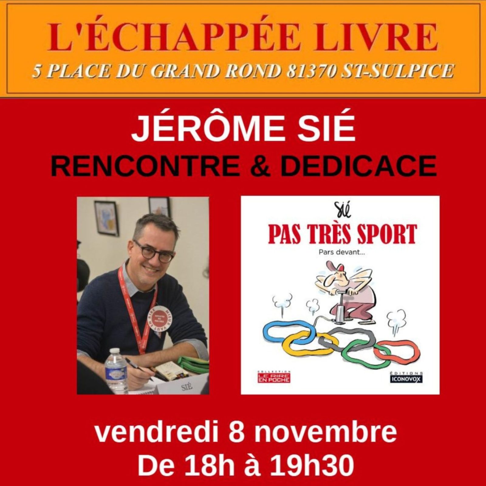 Rencontre - dédicace avec jérome Sié Le 8 nov 2024