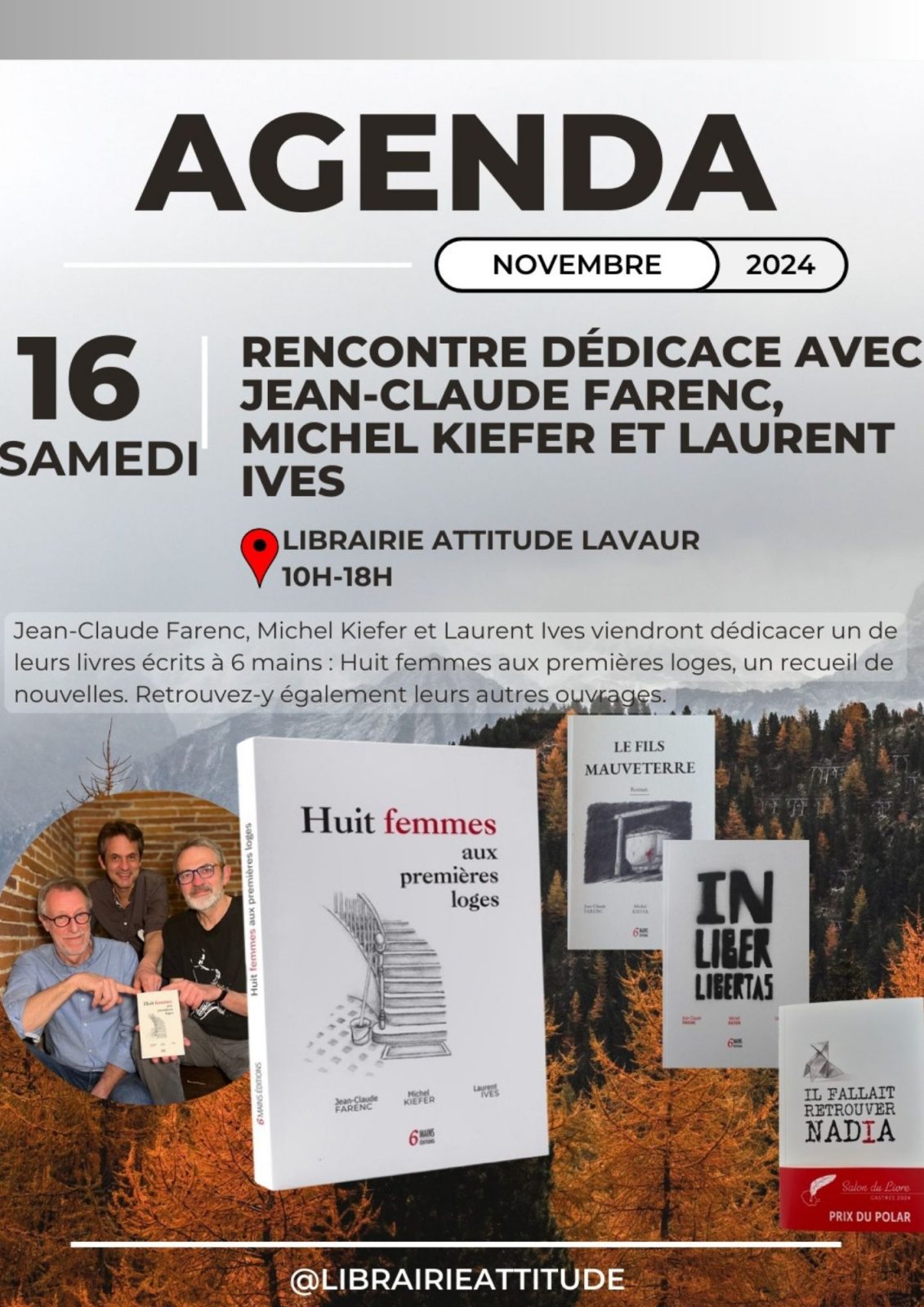 Rencontre dédicace avec Jean-Claude Farenc, Michel Kiefer... Le 16 nov 2024