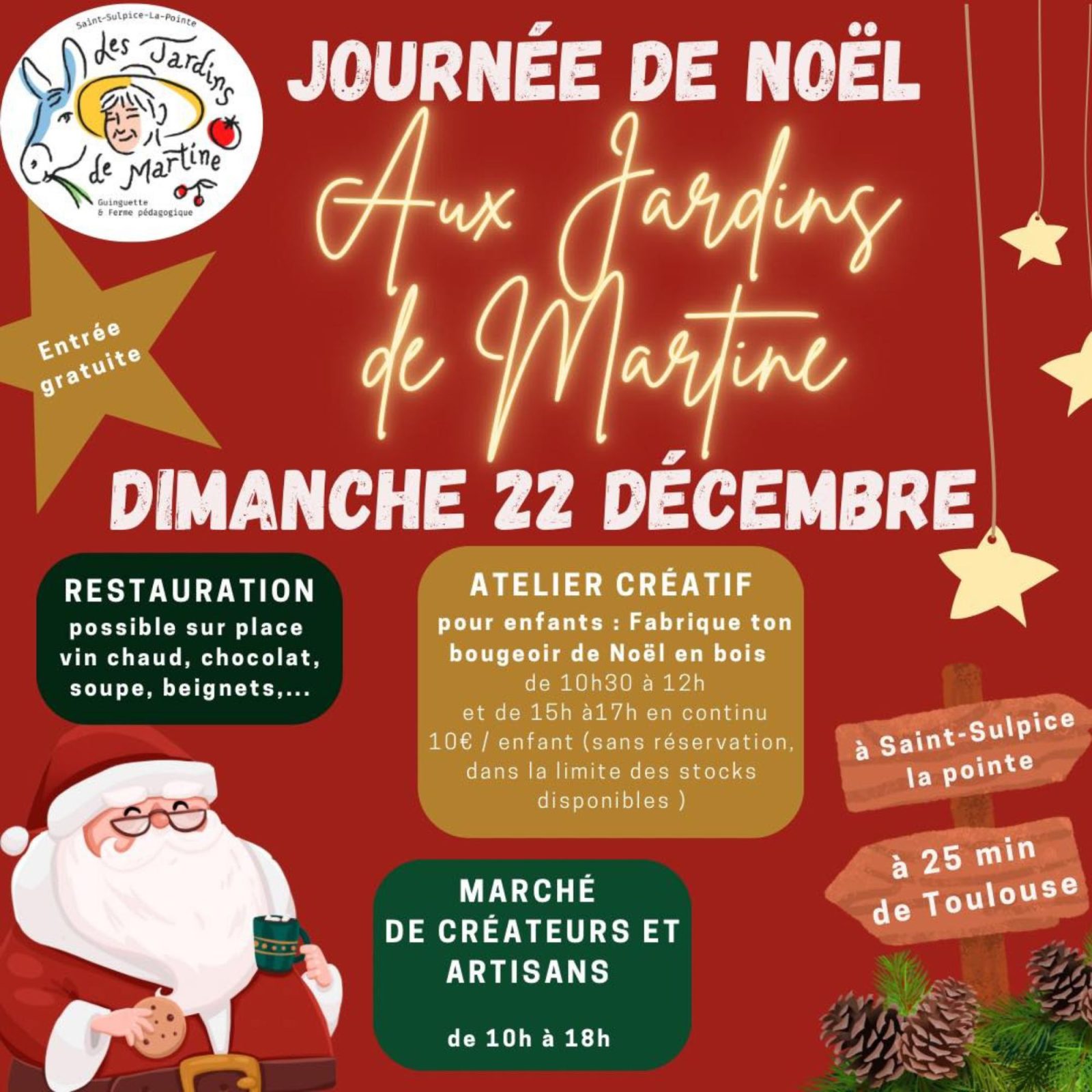 Journée de Noël aux Jardins de Martine Le 22 déc 2024